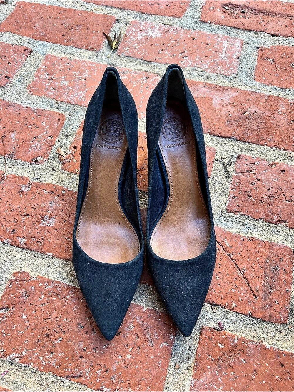 Tory Burch Black suede leather Low-Heeled Pump Heels Black US 9.5.